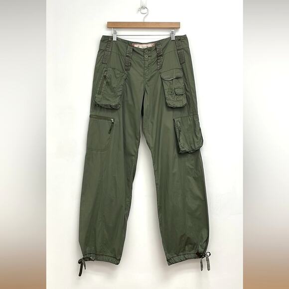 Vintage Y2K Abercrombie & Fitch Cargo Pockets Utility Jogger Baggy Pants Size 8 - Picture 2 of 15